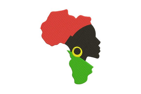 Africa Continent: A Vibrant Embroidery Design
