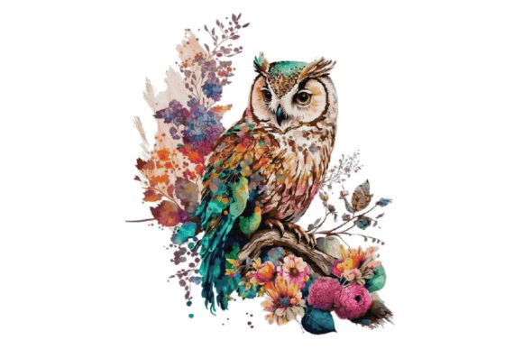 Charming Owl Flowers Counted Cross Stitch Pattern