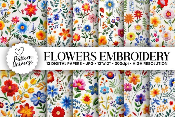 Explore Colorful Flowers Embroidery Patterns