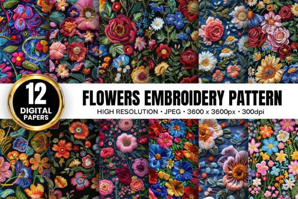 Flowers Embroidery for Small Business Merch