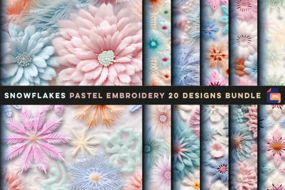 Pastel Snowflakes for Delicate Embroidery
