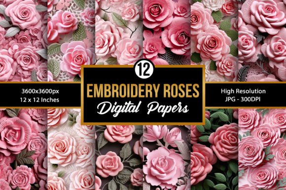 Pink Embroidery Roses for Seasonal Charm