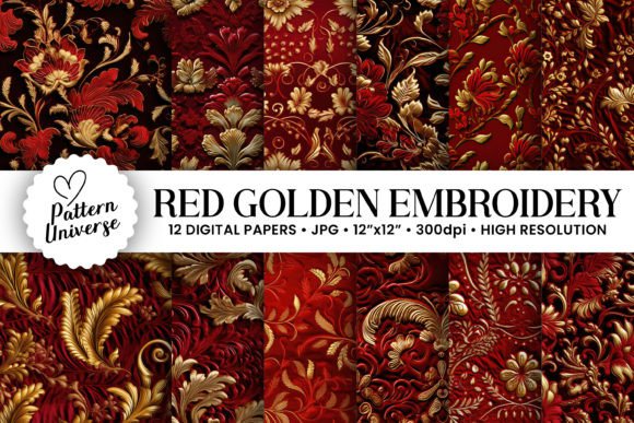 Red Gold Embroidery Patterns: A Craft Fair Standout