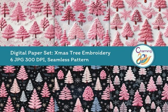 Review: Digital Papers Set Snowflake Embroidery