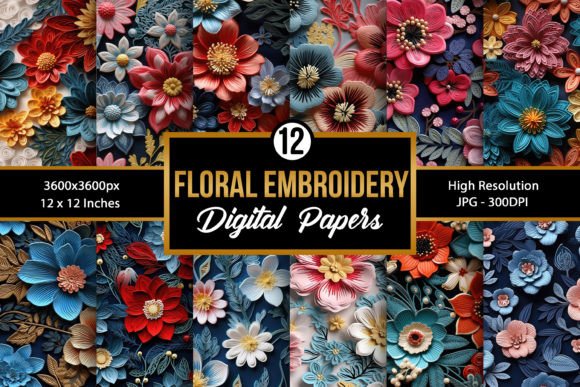 Review: Embroidery Flowers Seamless Patterns