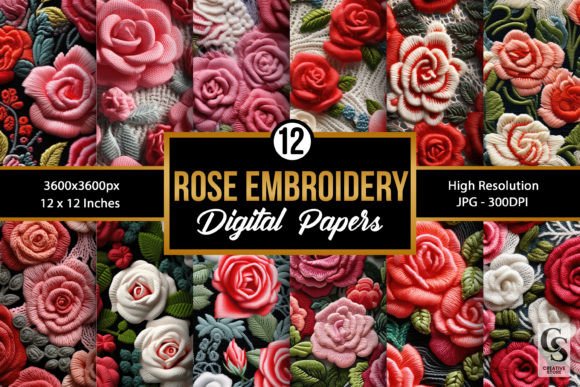 Roses Embroidery for Elegant Handmade Products