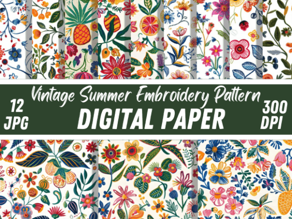 Vintage Summer Embroidery for Festive Projects