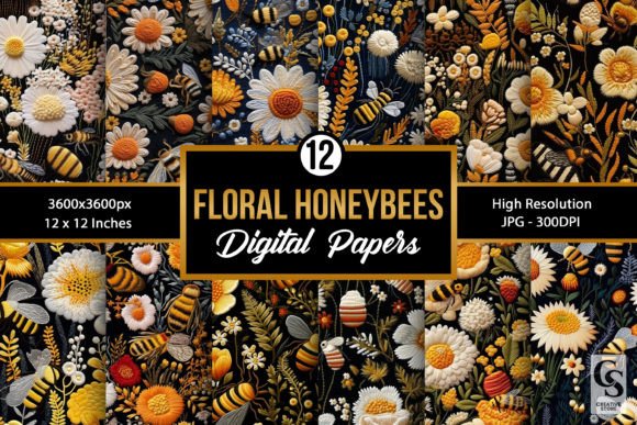 Wildflower Honeybees: A Premium Embroidery Design